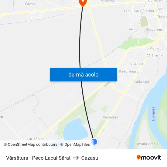 Harta de Vărsătura | Peco Lacul Sărat către Cazasu