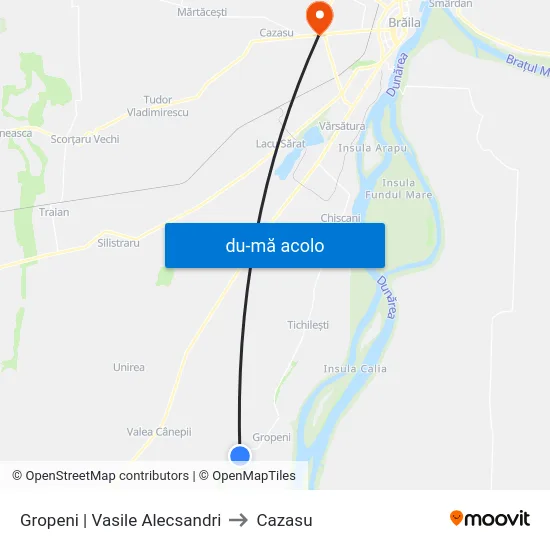 Harta de Gropeni | Vasile Alecsandri către Cazasu