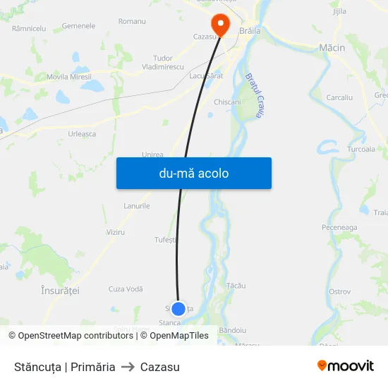 Harta de Stăncuța | Primăria către Cazasu