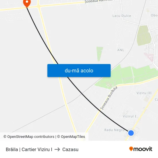 Harta de Brăila | Cartier Viziru I către Cazasu