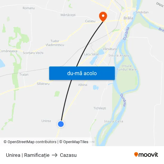 Harta de Unirea | Ramificație către Cazasu