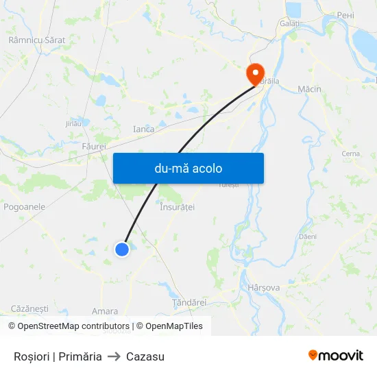 Harta de Roșiori | Primăria către Cazasu