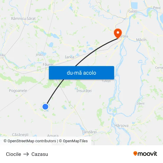 Harta de Ciocile către Cazasu