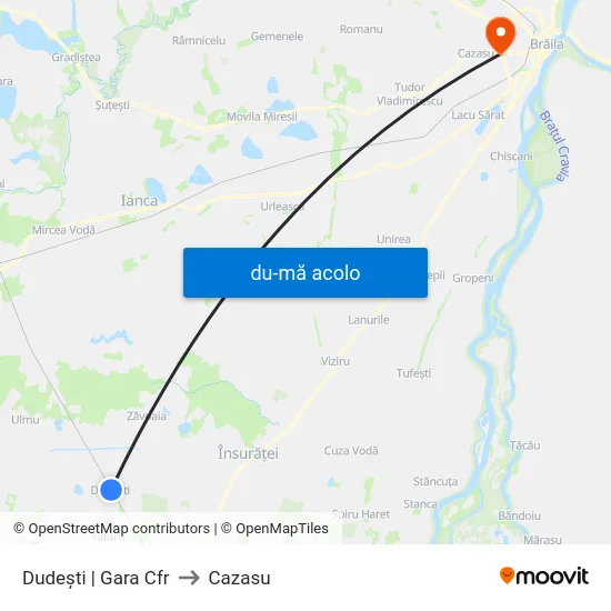 Harta de Dudești | Gara Cfr către Cazasu