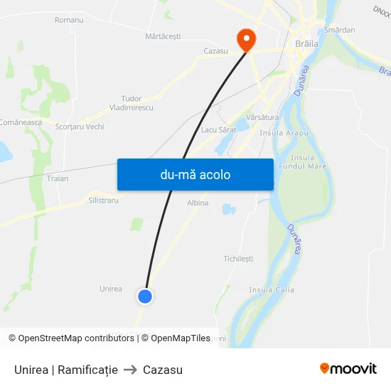 Harta de Unirea | Ramificație către Cazasu