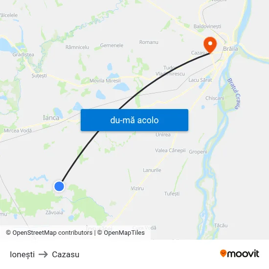 Harta de Ionești către Cazasu