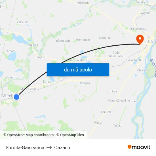 Harta de Surdila-Găiseanca către Cazasu
