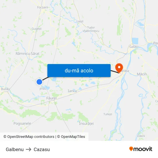 Harta de Galbenu către Cazasu