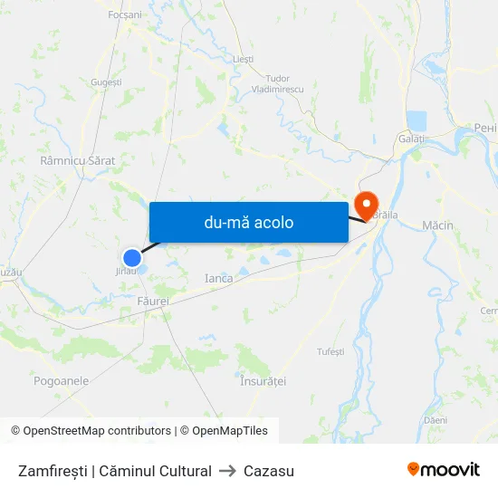 Harta de Zamfirești | Căminul Cultural către Cazasu