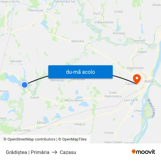 Harta de Grădiștea | Primăria către Cazasu