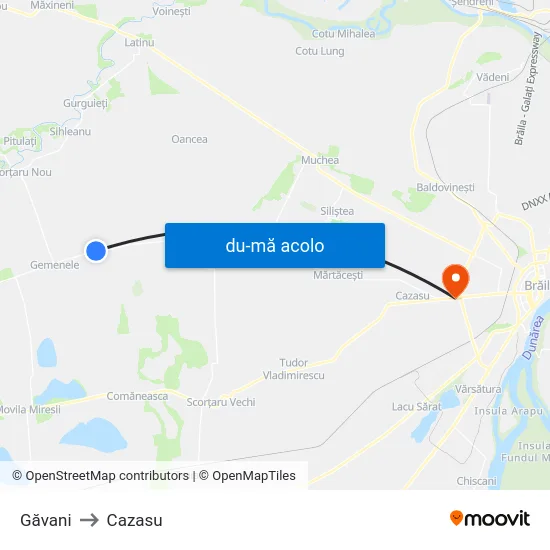 Harta de Găvani către Cazasu