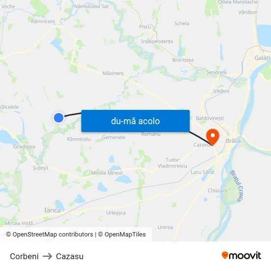 Harta de Corbeni către Cazasu