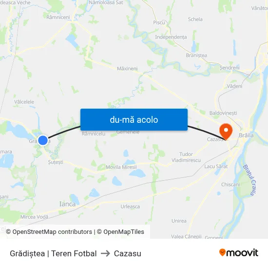 Harta de Grădiștea | Teren Fotbal către Cazasu