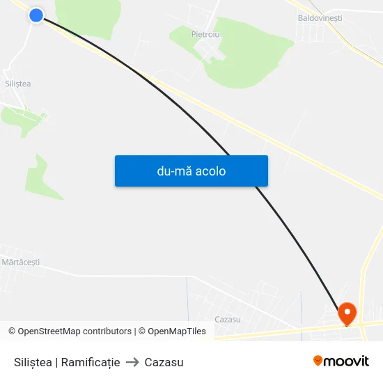 Harta de Siliștea | Ramificație către Cazasu