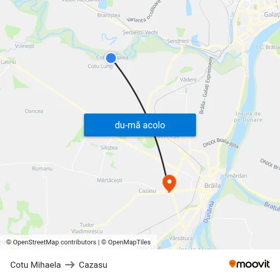 Harta de Cotu Mihaela către Cazasu