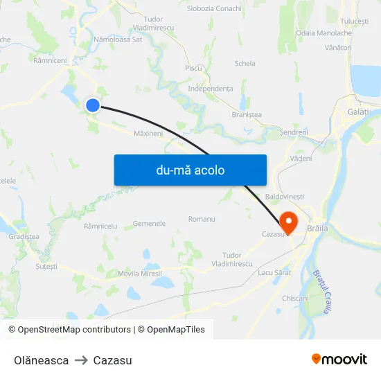 Harta de Olăneasca către Cazasu