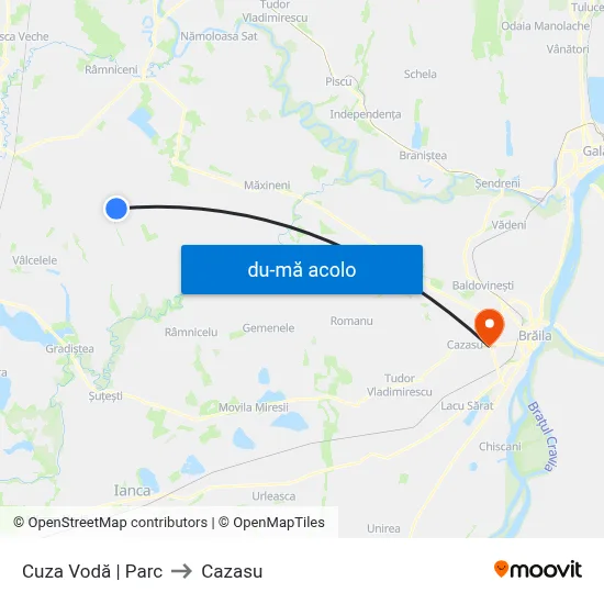 Harta de Cuza Vodă | Parc către Cazasu