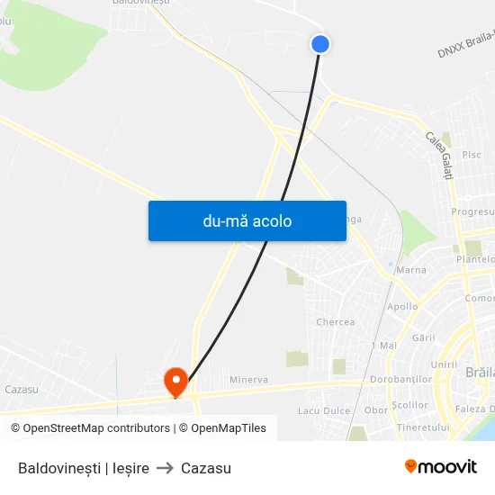 Harta de Baldovinești | Ieșire către Cazasu