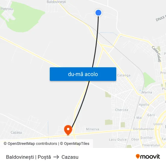 Harta de Baldovinești | Poștă către Cazasu