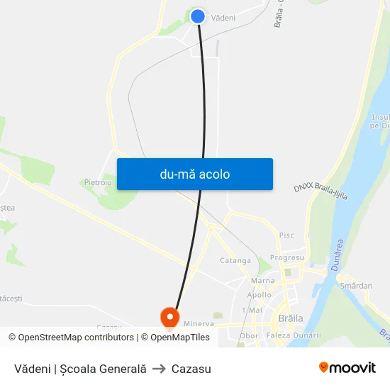 Harta de Vădeni | Școala Generală către Cazasu