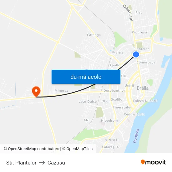 Harta de Str. Plantelor către Cazasu