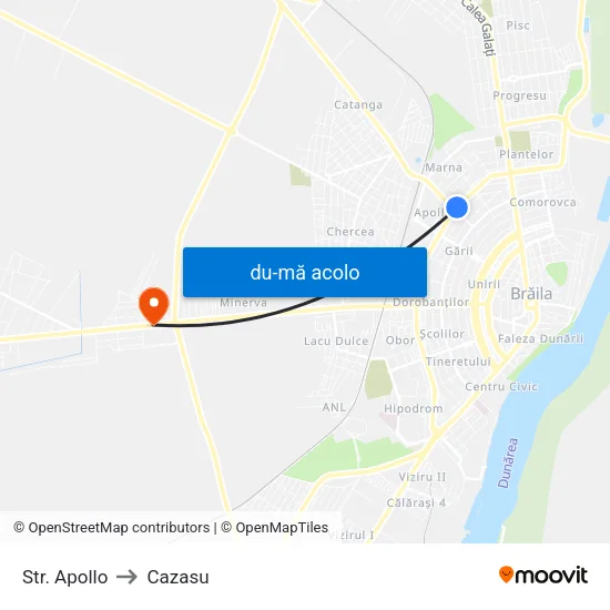 Harta de Str. Apollo către Cazasu