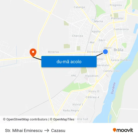 Harta de Str. Mihai Eminescu către Cazasu