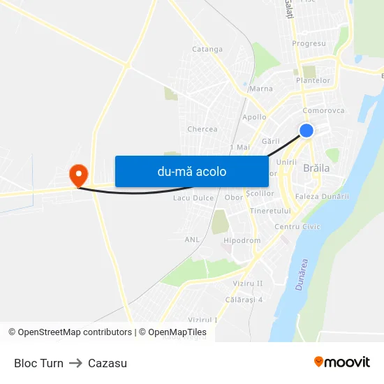 Harta de Bloc Turn către Cazasu