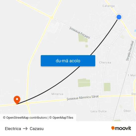 Harta de Electrica către Cazasu