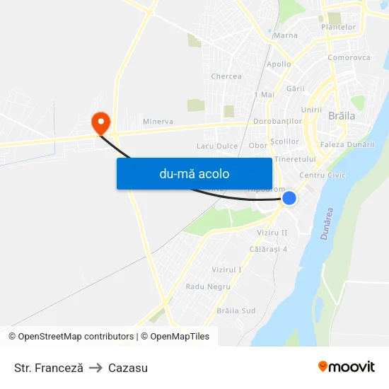 Harta de Str. Franceză către Cazasu
