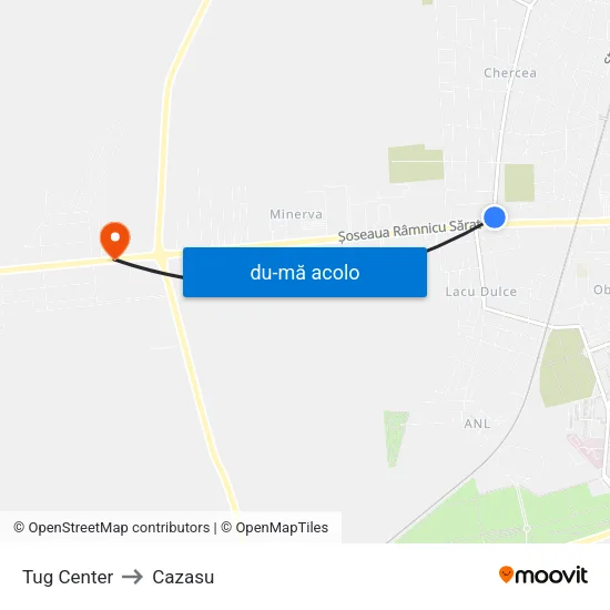 Harta de Tug Center către Cazasu