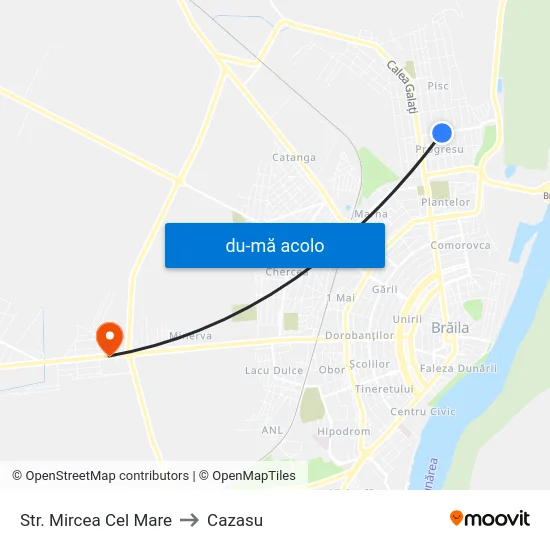 Harta de Str. Mircea Cel Mare către Cazasu