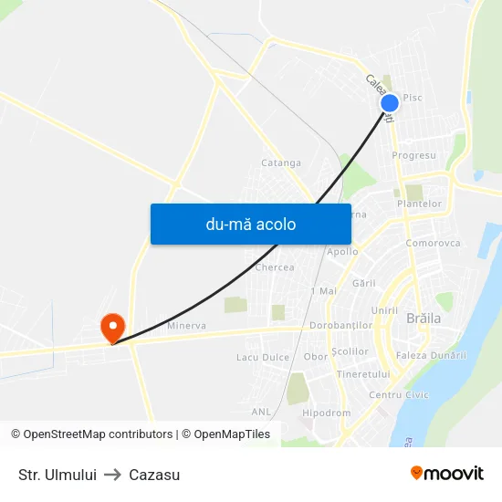 Harta de Str. Ulmului către Cazasu