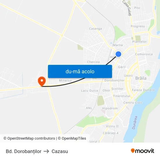 Harta de Bd. Dorobanților către Cazasu