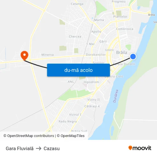 Harta de Gara Fluvială către Cazasu