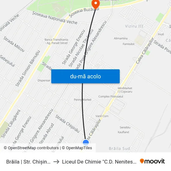Harta de Brăila | Str. Chișinău către Liceul De Chimie "C.D. Nenitescu"
