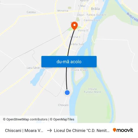 Harta de Chiscani | Moara Veche către Liceul De Chimie "C.D. Nenitescu"