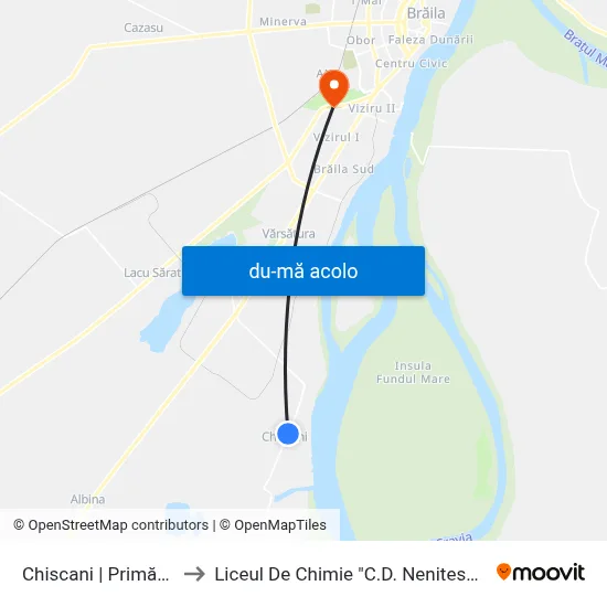 Harta de Chiscani | Primăria către Liceul De Chimie "C.D. Nenitescu"