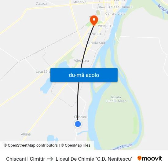 Harta de Chiscani | Cimitir către Liceul De Chimie "C.D. Nenitescu"