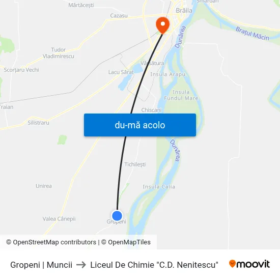 Harta de Gropeni | Muncii către Liceul De Chimie "C.D. Nenitescu"