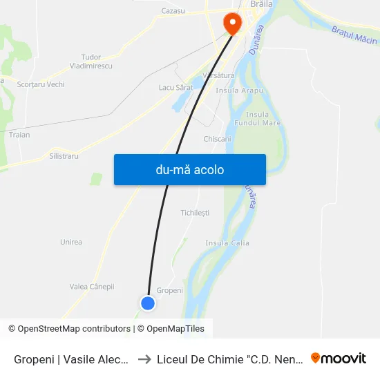 Harta de Gropeni | Vasile Alecsandri către Liceul De Chimie "C.D. Nenitescu"
