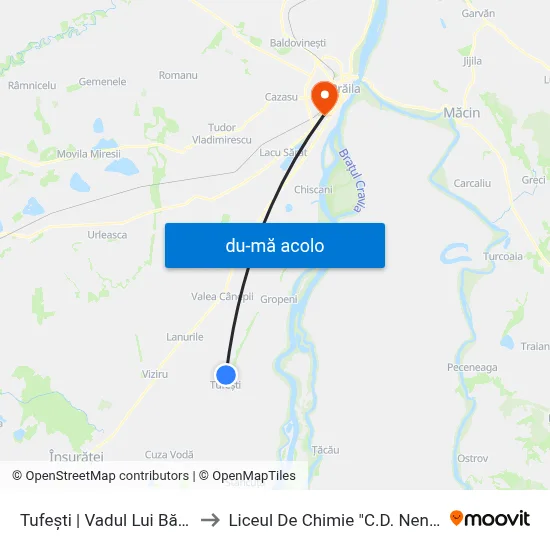 Harta de Tufești | Vadul Lui Bădeanu către Liceul De Chimie "C.D. Nenitescu"