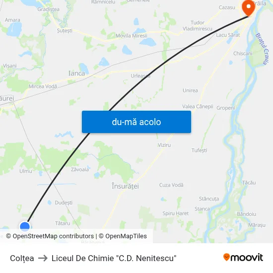 Harta de Colțea către Liceul De Chimie "C.D. Nenitescu"