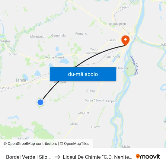Harta de Bordei Verde | Silozuri către Liceul De Chimie "C.D. Nenitescu"