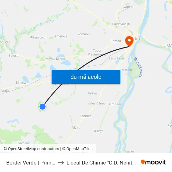 Harta de Bordei Verde | Primăria către Liceul De Chimie "C.D. Nenitescu"