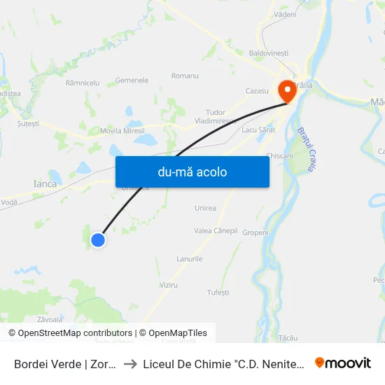 Harta de Bordei Verde | Zorilor către Liceul De Chimie "C.D. Nenitescu"
