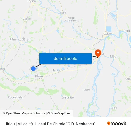 Harta de Jirlău | Viilor către Liceul De Chimie "C.D. Nenitescu"