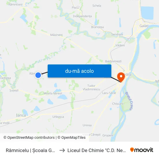 Harta de Râmnicelu | Școala Generală către Liceul De Chimie "C.D. Nenitescu"