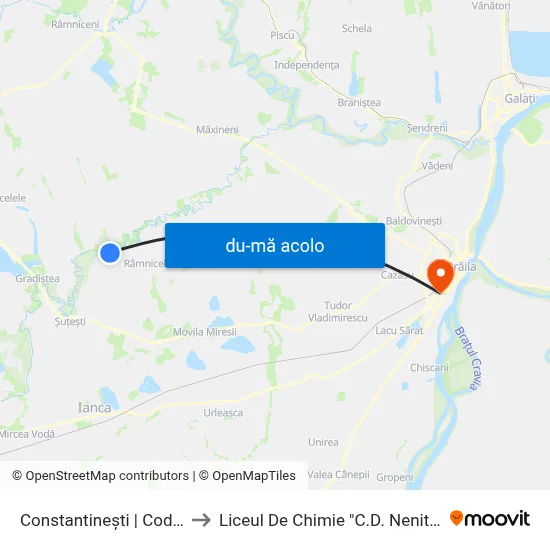 Harta de Constantinești | Codrului către Liceul De Chimie "C.D. Nenitescu"