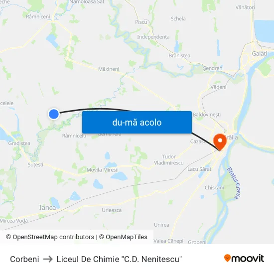 Harta de Corbeni către Liceul De Chimie "C.D. Nenitescu"